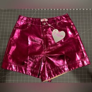 NWT! Buddy Love Metallic Pink Shorts
